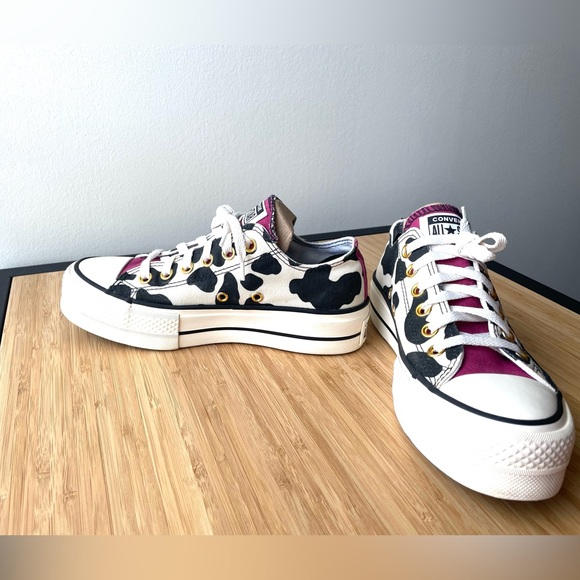 Converse Women Lift Platform All Star Low Sneaker Animal Print Size 6 - Picture 6 of 13